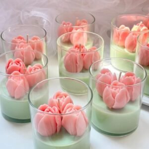 Glass tulip candles